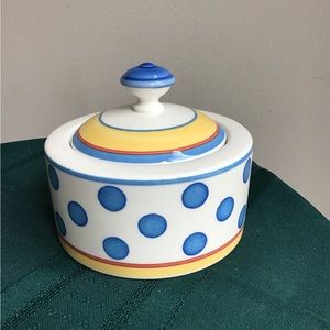 Villeroy &‎ Boch Sugar Bowl Twist Anna CoverColorful Salt Dish Lid Polka Dots